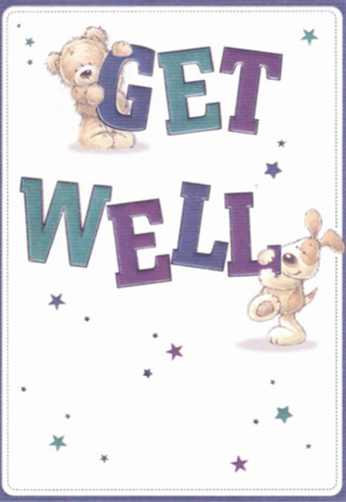 A celebration of gentle care unfolds on this beautifully illustrated get well card, inspired by the sense of nurturing community unique to Blackfriars. In the foreground, a sweet-natured teddy bear stands proudly atop a playful 'GET,' while below, a cheerful puppy nuzzles the swirling 'WELL' with its velvety ears. The typography glows in gradients of indigo, aquamarine, and violet, radiating cheerful reassurance. Sprinkled about are delicate stars, their blues and purples evoking the serene twilight skies over Blackfriars Bridge. The entire composition is framed by a clean white canvas, imparting calm clarity-so crucial for healing moments. The artwork's textures, from fluffy fur to smooth letterforms, feel almost tangible, a testament to the hands-on approach at Flowers Blackfriars, where each bouquet is arranged with comfort and encouragement in mind. Sending this card alongside fresh blossoms weaves together the best of art and nature to brighten anyone's recovery in the heart of SE1.