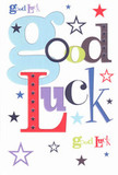 A card full of encouragement, this dynamic good luck design seems to sing with the understated energy of Blackfriars itself. The phrase 'Good Luck' is interpreted in a swirl of bold fonts and colours-oversized pastel blue mingles with spirited reds, earthy greens, and sumptuous violets, each letter artfully placed like the notes in a musical phrase flowing through the district's historic lanes. Small, sparkling stars in navy, lilac, and lemon-lime dart across the white card, echoing dreams and ambitions under the vast Thames sky. The beautiful cardstock, smooth to the touch, hints subtly at the quality expected from a local Blackfriars florist. This is the card you'd present to a colleague before a big pitch or a friend heading off toward new adventures, every detail woven with the simple, heartfelt optimism that defines the neighbourhood's character.